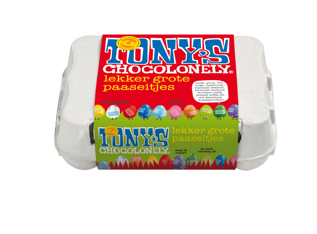 Chocolade Tony's Chocolonely paaseitjes doos mix 12 stuks