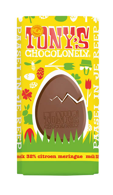 Chocolade Tony's Chocolonely paasreep melk met meringue & citroen 180gr
