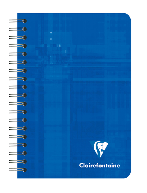 Notitieboek Clairefontaine 95x140mm 180 pagina's spiraal lijn assorti