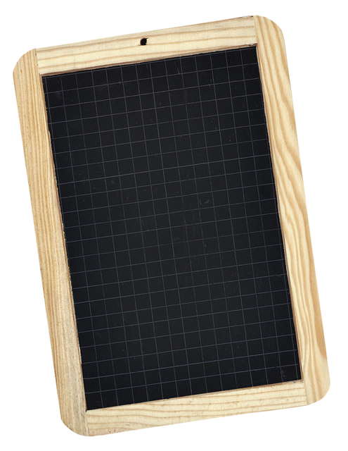 Krijtbord Giotto houten frame 180x260mm geruit zwart