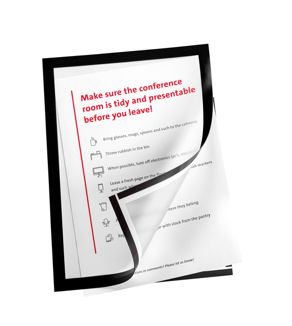 Infokader Quantore A4 zelfklevend zwart 2 stuks