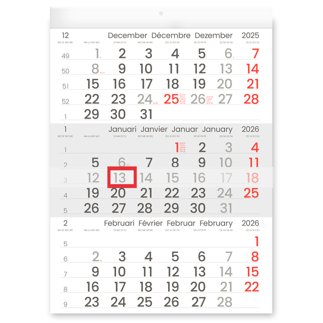 3-Maandkalender 2027 INNI Manager compact-formaat
