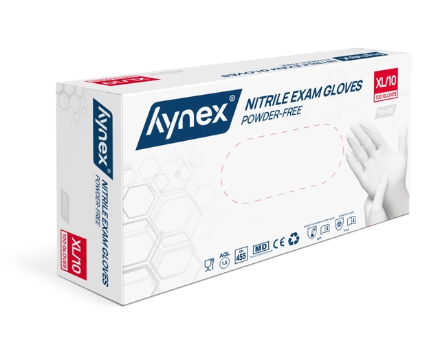 Handschoen Hynex nitril XL wit 3.5g 100 stuks