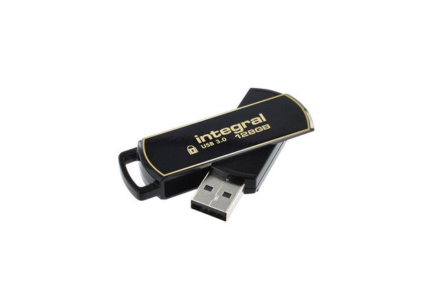 USB stick 3.0 Integral Secure 360 USB-A 128GB zwart