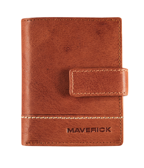 Kaarthouder Maverick Rough Gear super compact RFID leer cognac