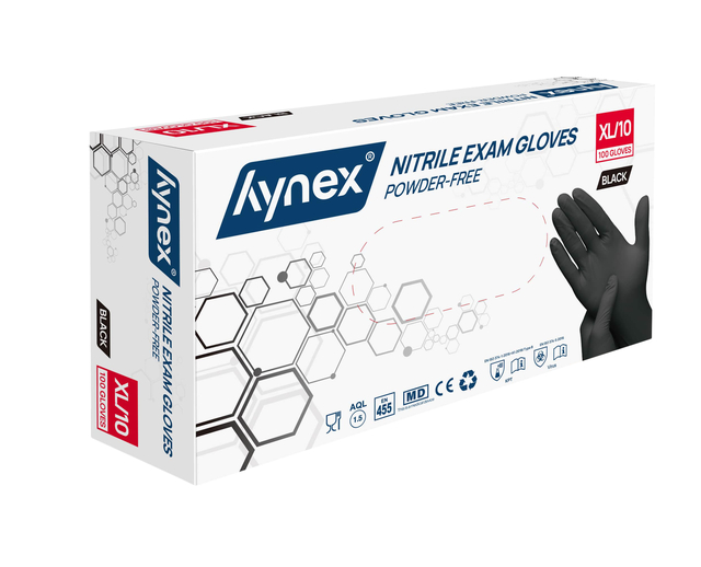 Handschoen Hynex nitril XL zwart 3.5g pak à 100 stuks