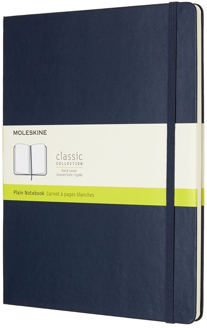 Notitieboek Moleskine XL 190x250mm blanco hard cover sapphire blue