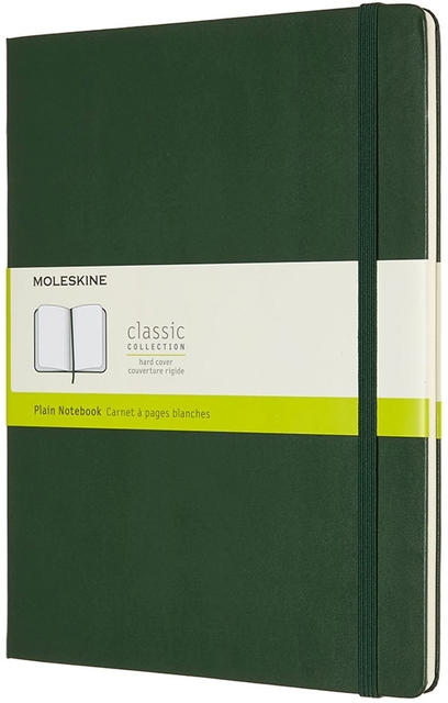 Notitieboek Moleskine XL 190x250mm blanco hard cover myrtle green