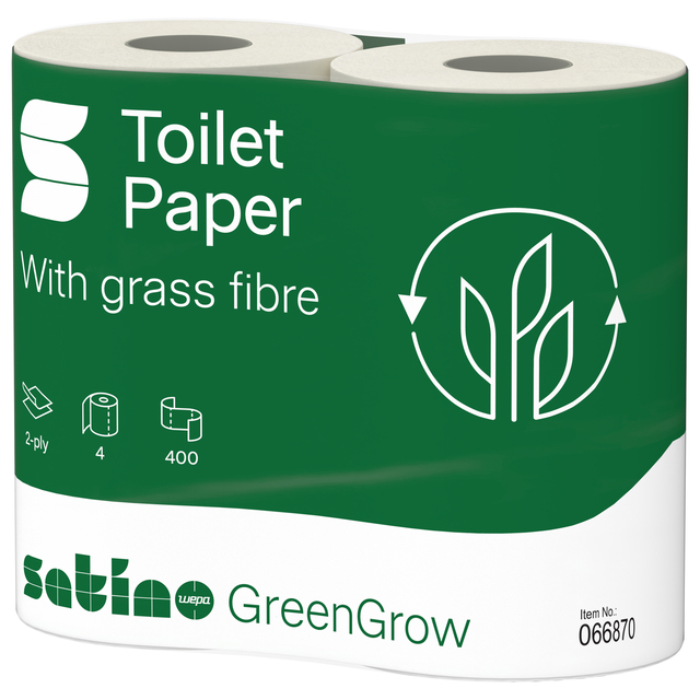Toiletpapier Satino MT1 GreenGrow 2-laags 4x400 vel naturel 066870