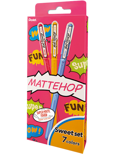 Gelschrijver Pentel K110 Mattehop Fun Sweet M assorti blister à 7st