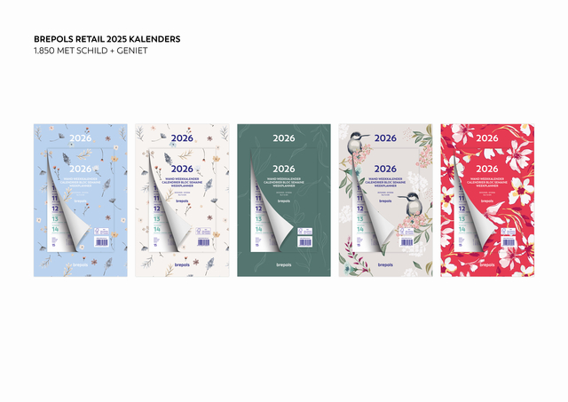 Weekkalender 2027 Brepols 190x130 7dagen/1pagina Fantasie assorti
