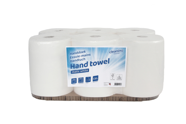 Handdoekrol Cleaninq Matic 2-laags 150m wit