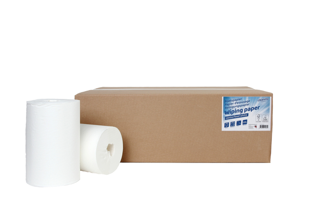 Poetspapier Cleaninq klein 1-laags 12x120m wit