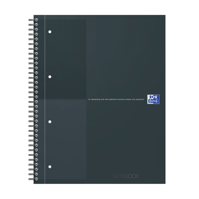 Spiraalblok Oxford International Notebook A4+ lijn 160 pagina's zwart