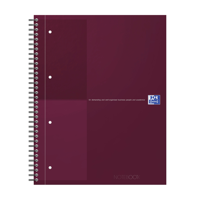 Spiraalblok Oxford International Notebook A4+ lijn 160 pagina's rood