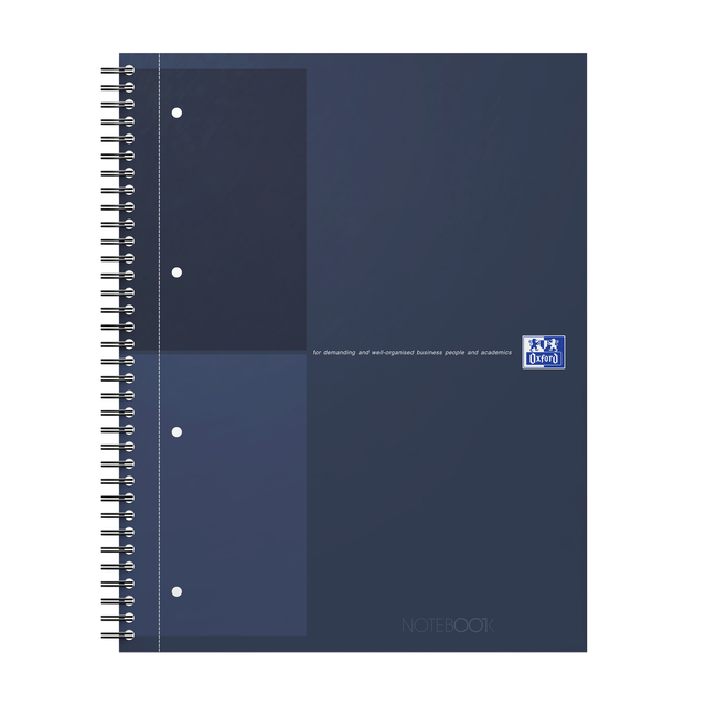 Spiraalblok Oxford International Notebook A4+ lijn 160 pagina's blauw