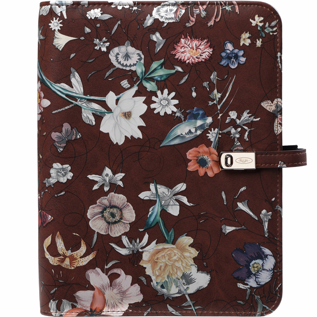 Organizer Kalpa A5 inclusief agenda 2026-2027 7dagen/2pagina's bloemenzee bruin