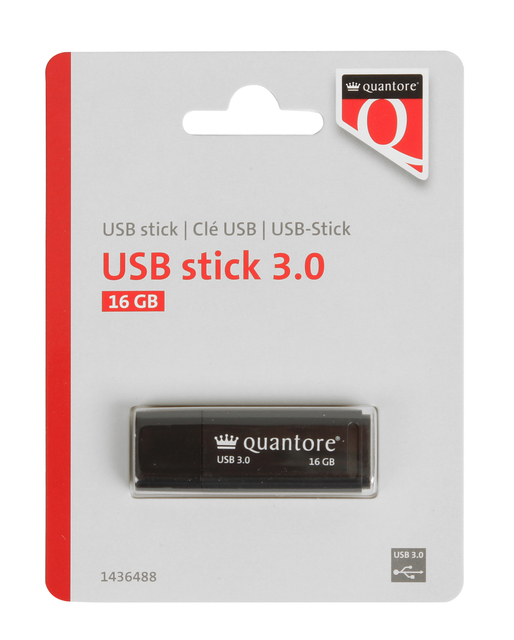 USB stick 3.0 Quantore USB-A 16GB zwart