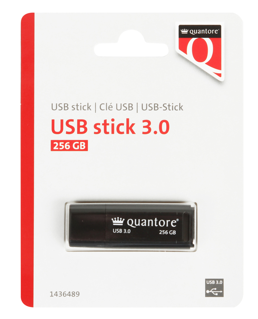 USB stick 3.0 Quantore USB-A 256GB zwart
