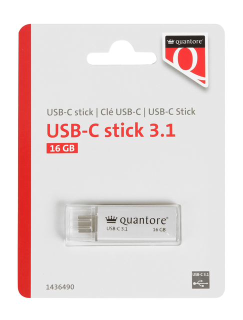 USB stick 3.1 Quantore USB-C 16GB zilver