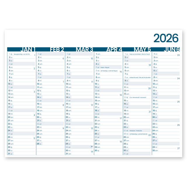 6-Maandkalender 2027 INNI Groot Memento 430x320mm