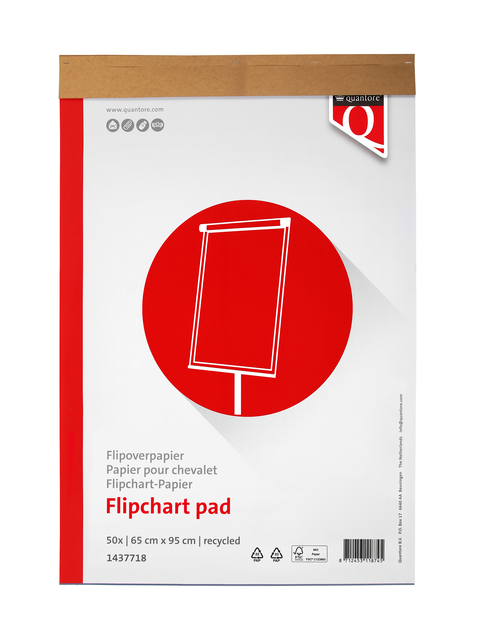 Flipoverpapier Quantore 65x95cm 50vel recycled ongevouwen