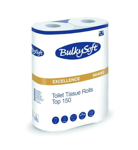 Toiletpapier BulkySoft Excellence 4-laags 6x150 vel wit 66400
