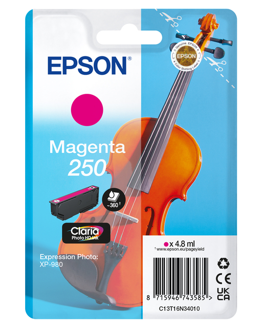 Inktcartridge Epson 250 T16N34 rood