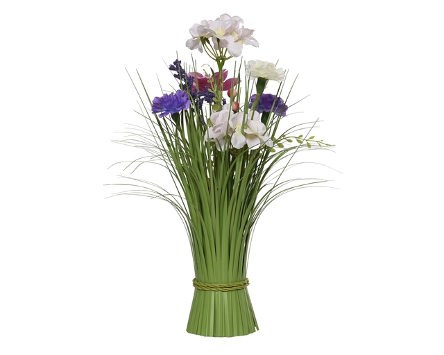 Kunstgras Everlands met bloemen assorti 40cm polyester