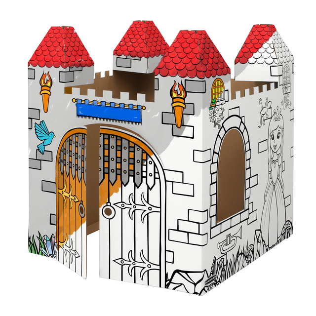 Kartonnen Kasteel XL Bankers Box Play inkleurbaar