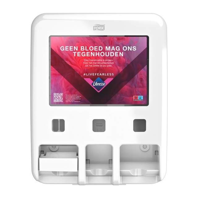 Dameshygiënedispenser Tork P1 P2 P3 Elevation wit 564050
