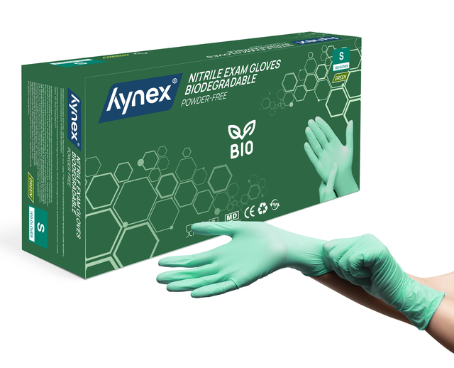 Handschoen Hynex nitril Bio S groen 3.5gr 100 stuks