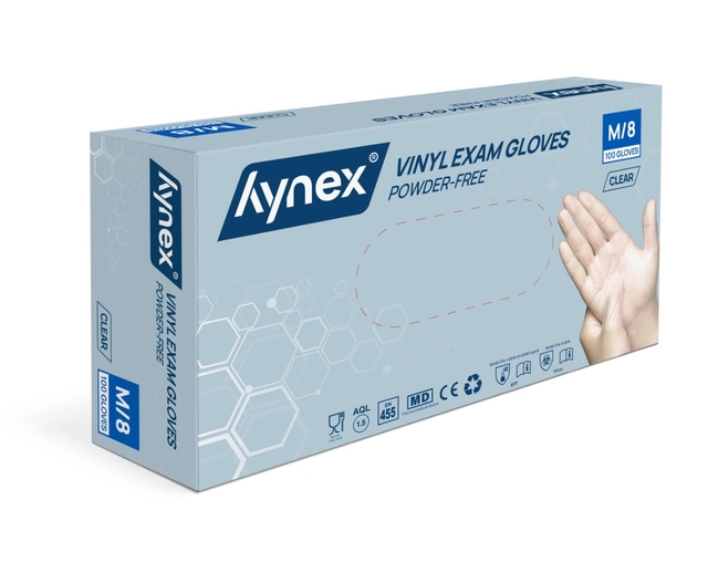 Handschoen Hynex vinyl M transparant 4.5gr 100 stuks