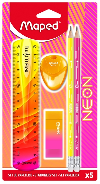 Tekenset Maped Neon set à 5 delen assorti