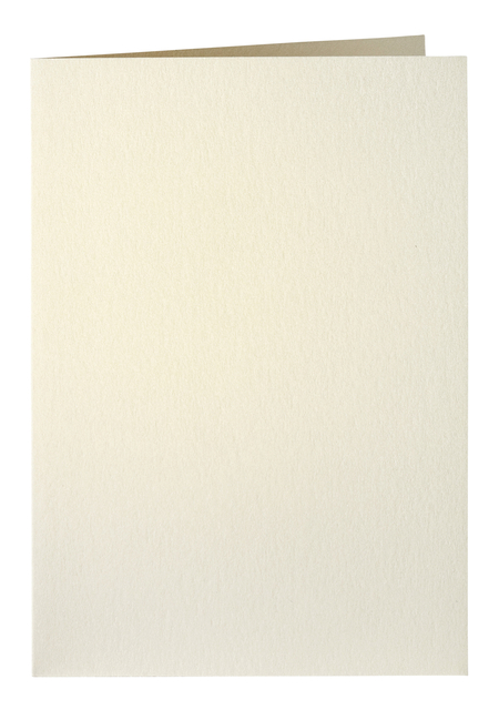 Correspondentiekaart Papicolor dubbel 105x148mm metallic ivoor pak à 6 stuks