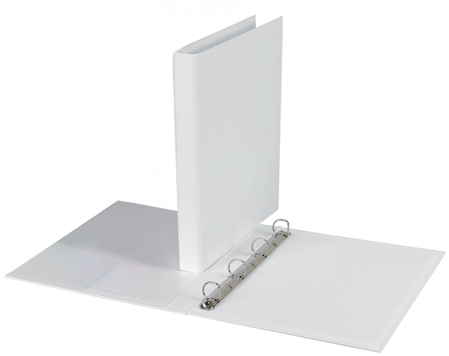 Ringband Quantore A4 4-rings D-mech 20mm PP wit