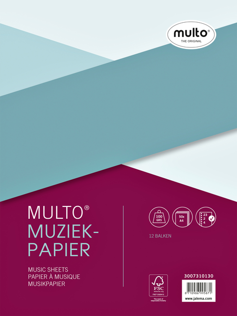 Interieur Multo muziekpapier A4 23-rings 100 pagina's