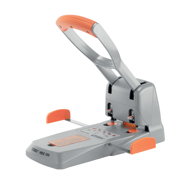 Perforator Rapid Supreme Heavy Duty HDC150/2 2-gaats 150 vel zilver/oranje