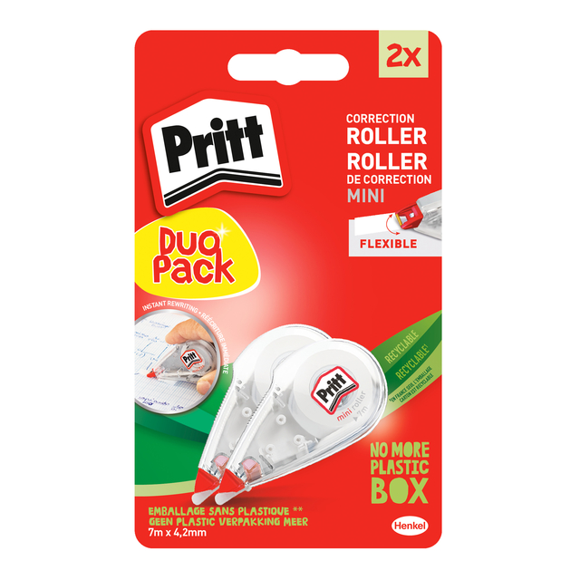 Correctietape Pritt Mini Flex 4.2mmx7m blister à 2 stuks