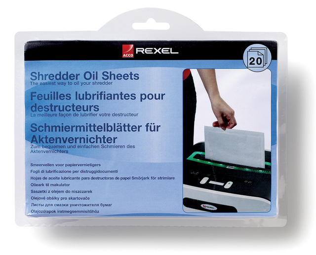 Olie voor papiervernietiger sheet Rexel 20vel