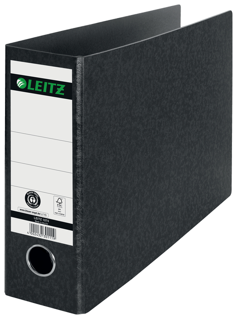Ordner Leitz 1074 180° 77mm karton A4 dwars zwart