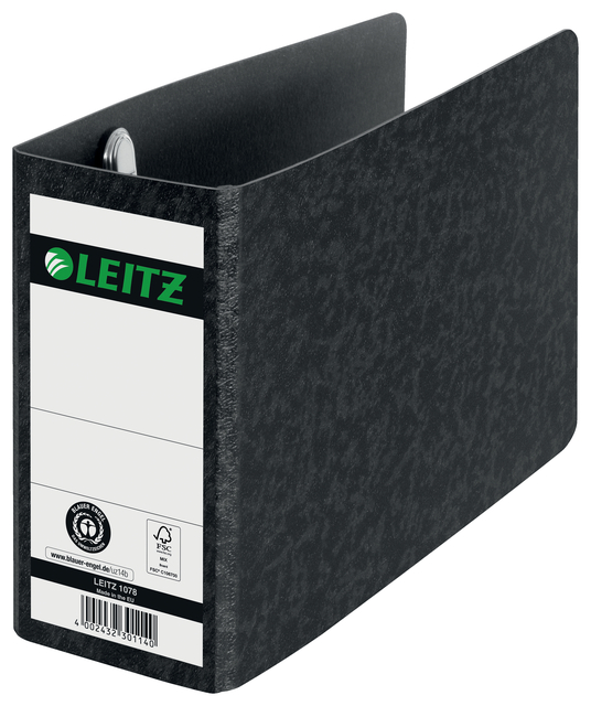 Ordner Leitz A6 77mm dwars karton zwart