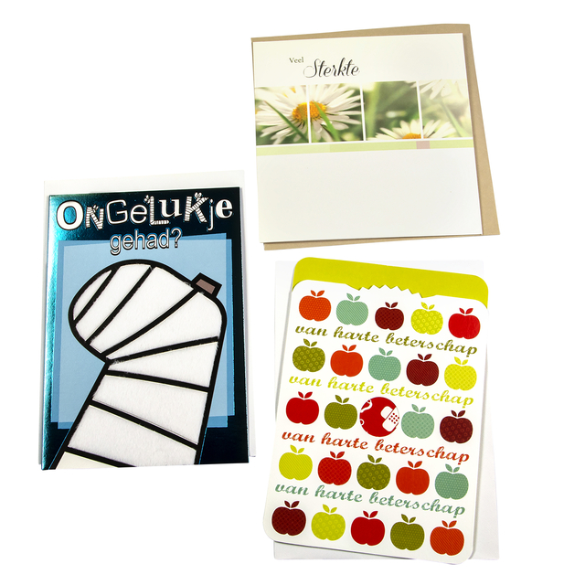 Wenskaart Paperclip beterschap navulset à 12 stuks