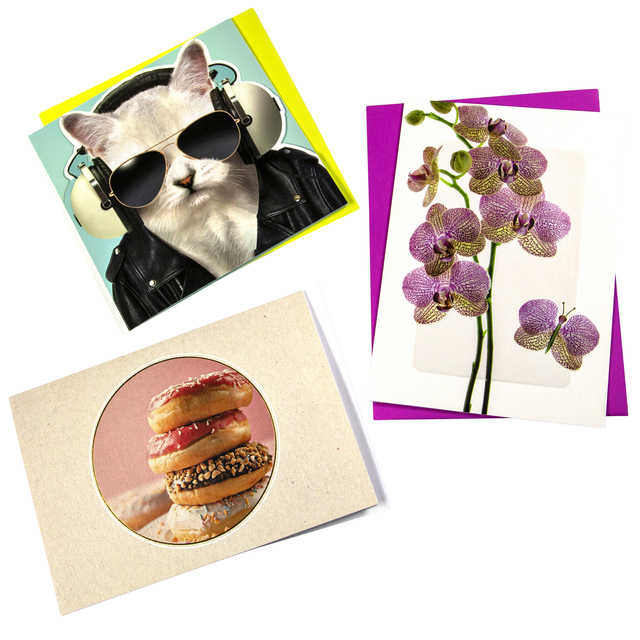 Wenskaart Paperclip zonder tekst navulset à 12 stuks