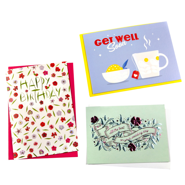 Wenskaart Paperclip diversen engelstalig navulset à 6 stuks