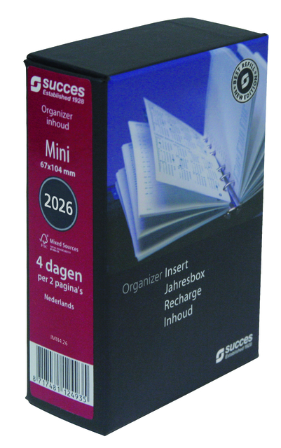 Agendavulling 2027 Succes Mini 4dagen/2pagina's