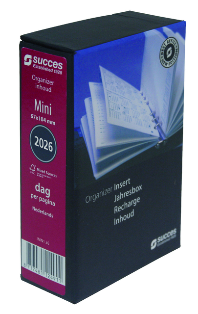 Agendavulling 2027 Succes Mini 1dag/1pagina