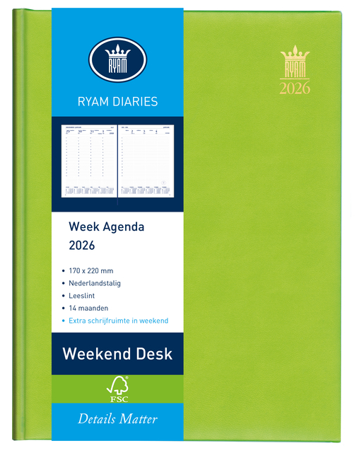 Agenda 2027 Ryam Weekplan Weekend Desk Lazio 7dagen/2pagina's assorti