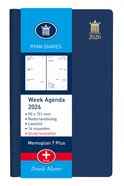 Agenda 2027 Ryam Memoplan 7 Plus Mundior 7dagen/2pagina's assorti