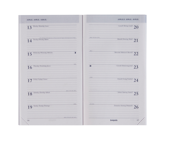 Agendavulling 2027 Brepols Breplan 7dagen/1pagina